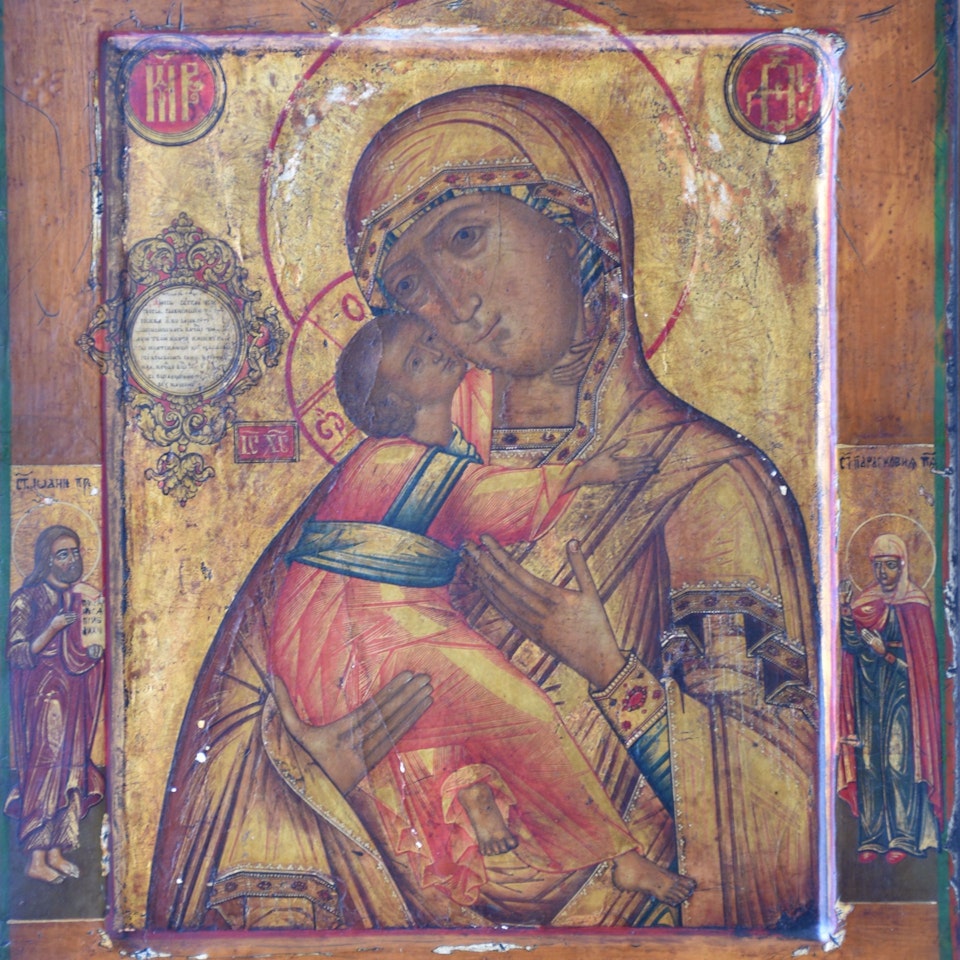 Icon: Mother of God of Vladimir by Russian School