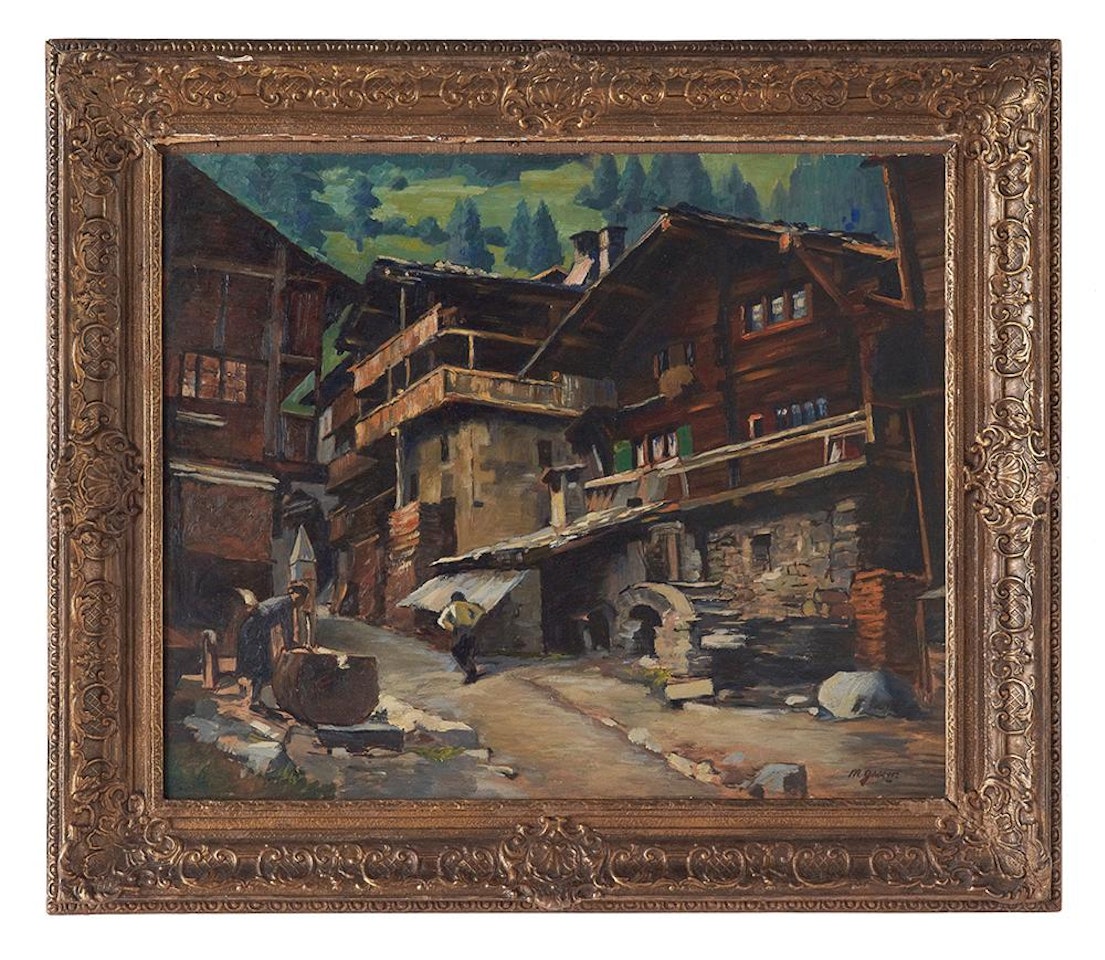 "Alpine Village Scene" by Continental School