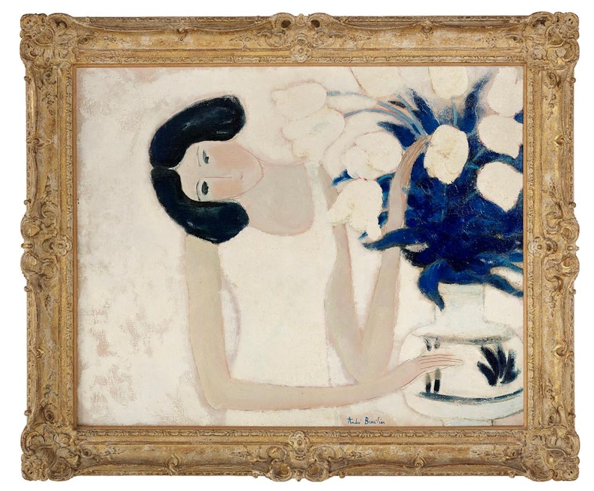 "Chantal aux Tulipes Blanches" by André Brasilier