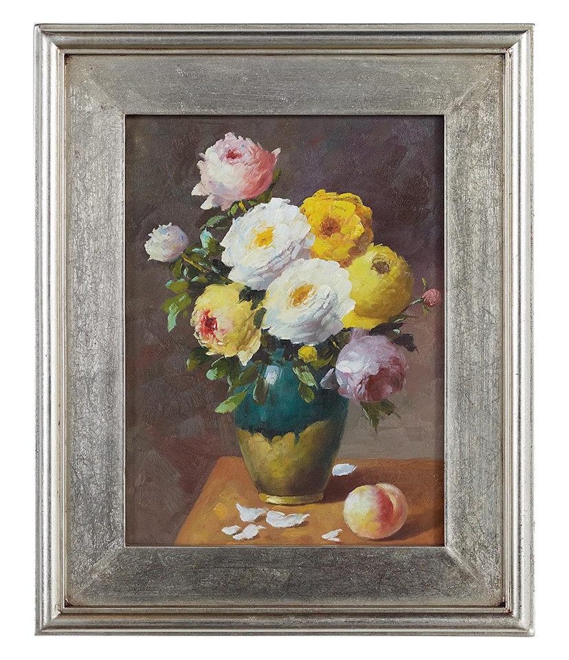 "Floral Still Life in a Confit Jar" by French School