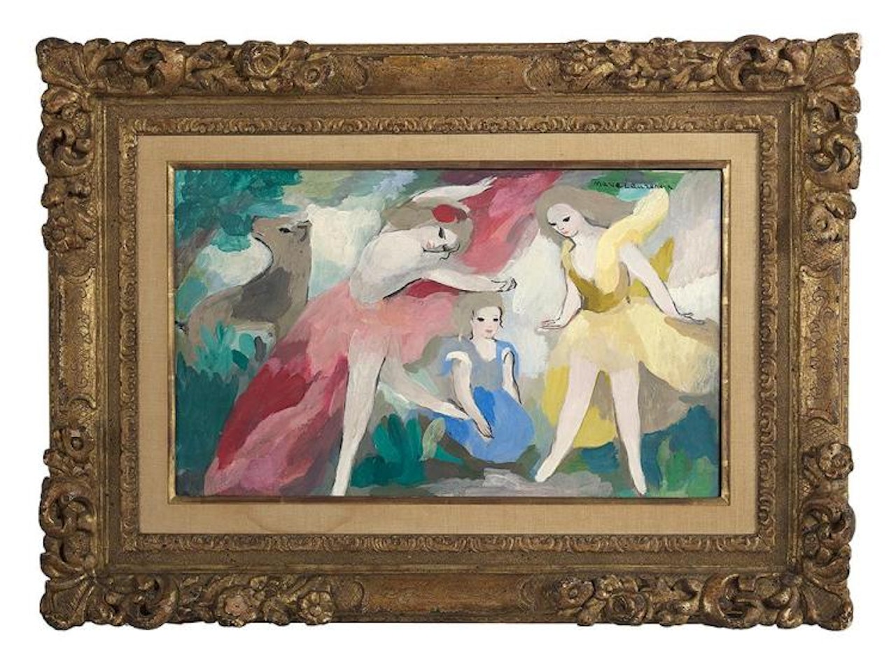 "Trois Jeunes Filles et Un Chien" by Marie Laurencin