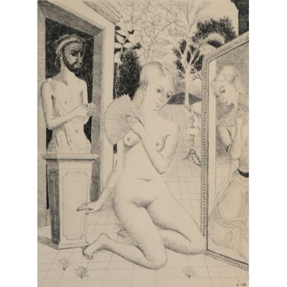 "Femme à l"éventail" by Paul Delvaux