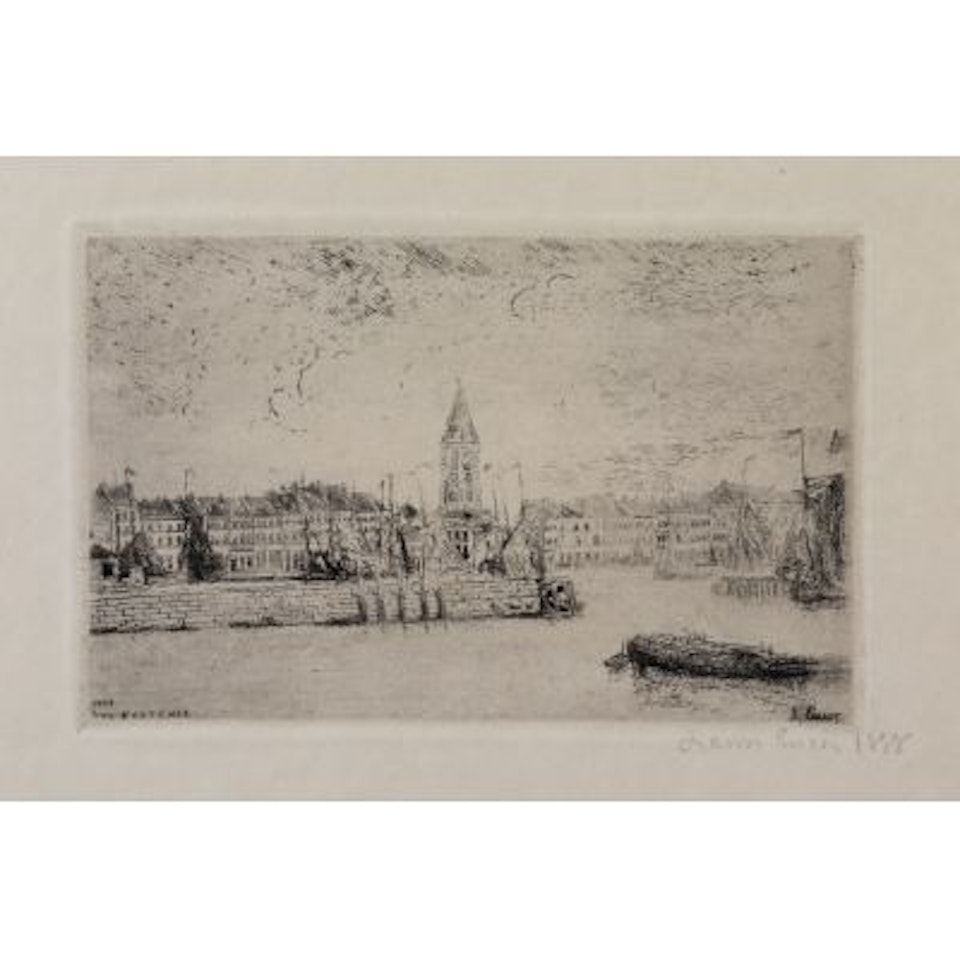 "Gezicht op Oostende in het oosten" by James Ensor