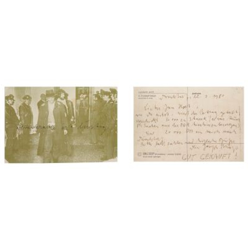 Postcard to Jan Hoet, 22.9.1980 by Joseph Beuys