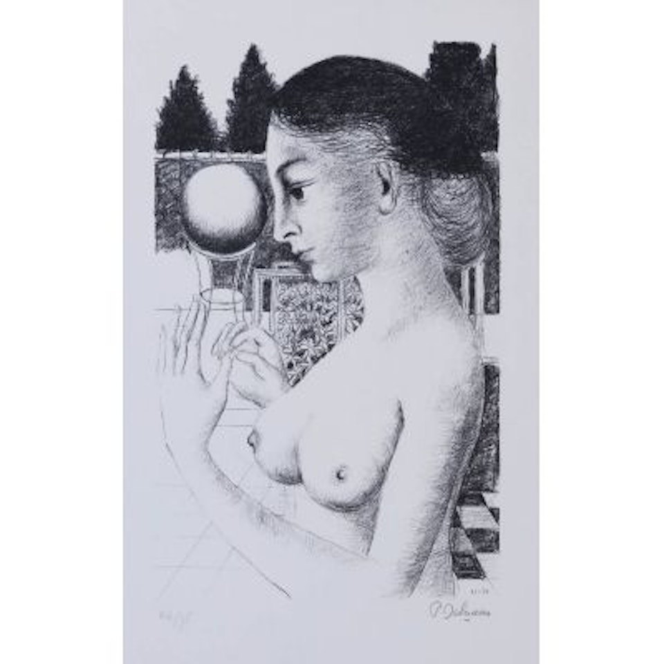 "Femme à la boule" by Paul Delvaux