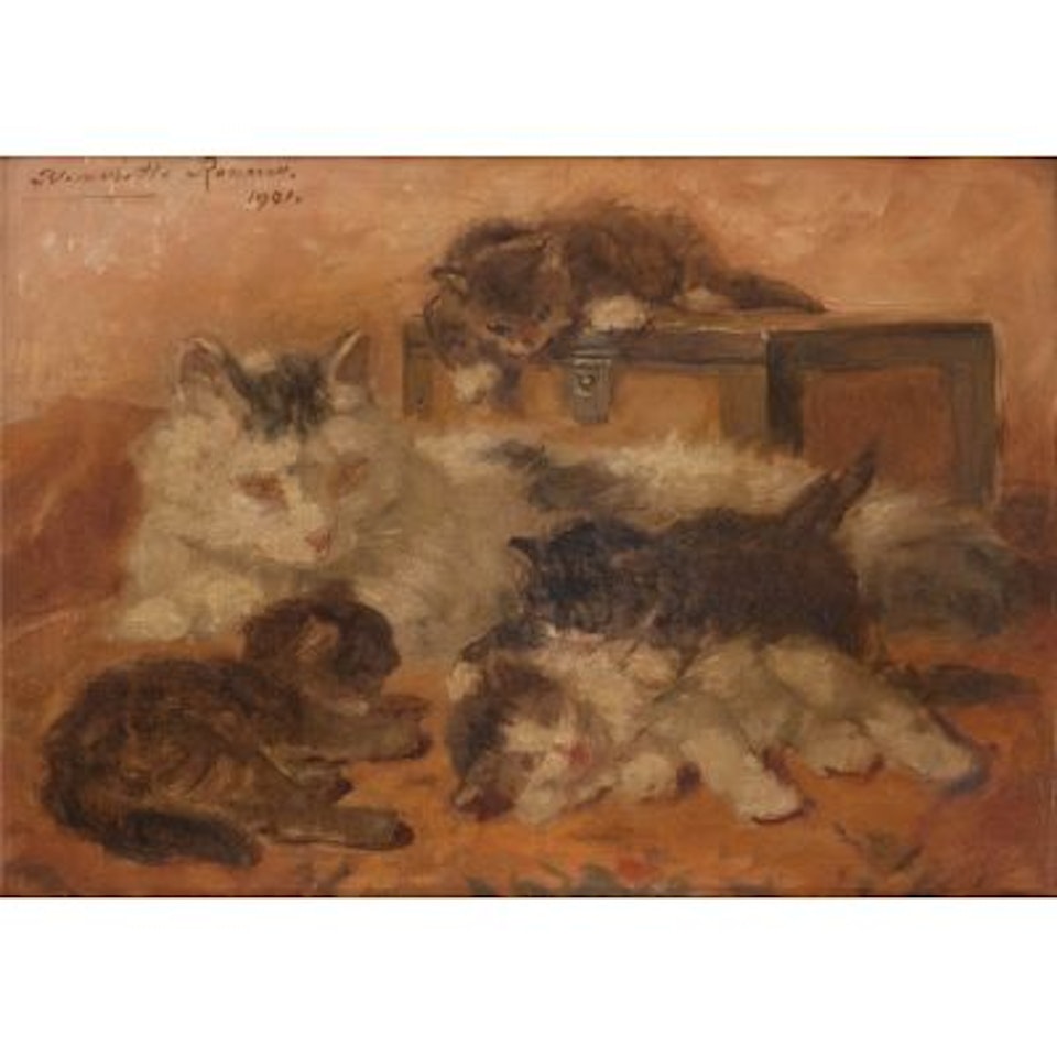 Playing cats by Henriette Ronner-Knip