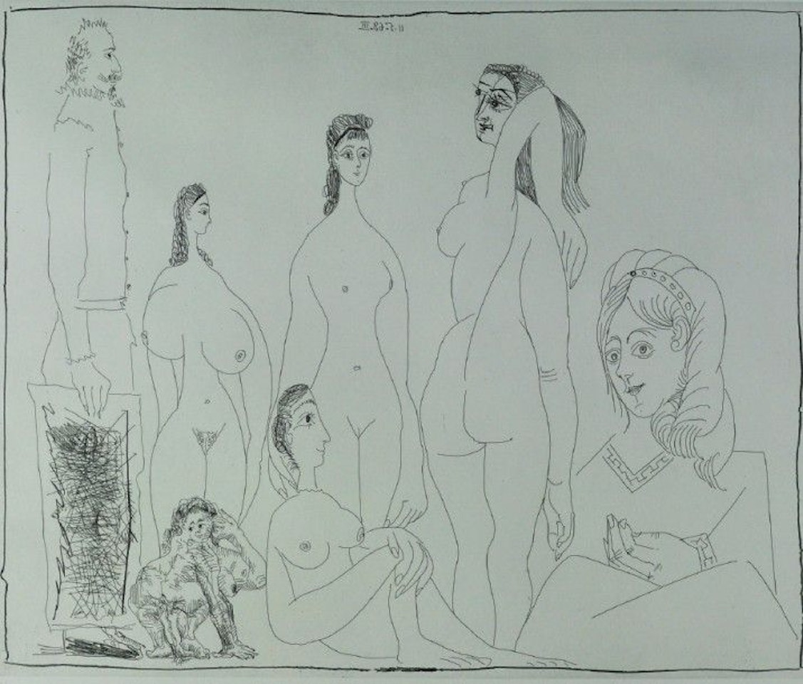 Slender painter with women including “a little pisseuse” by Pablo Picasso