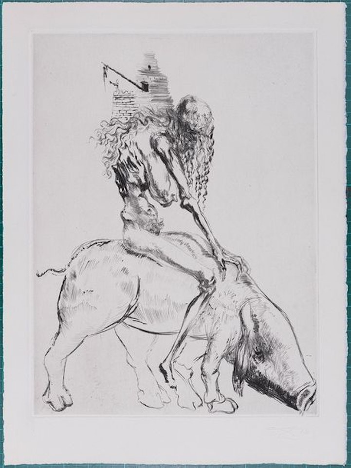 Woman with Pig by Salvador Dali