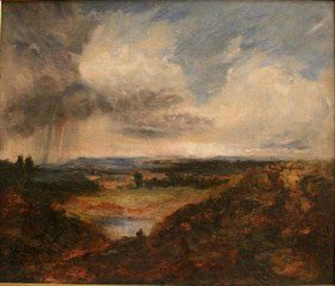 Lacustrine landscape by English School