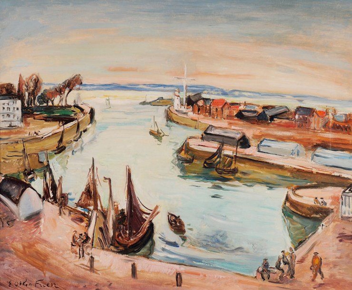 The outer port in Honfleur by Othon Friesz
