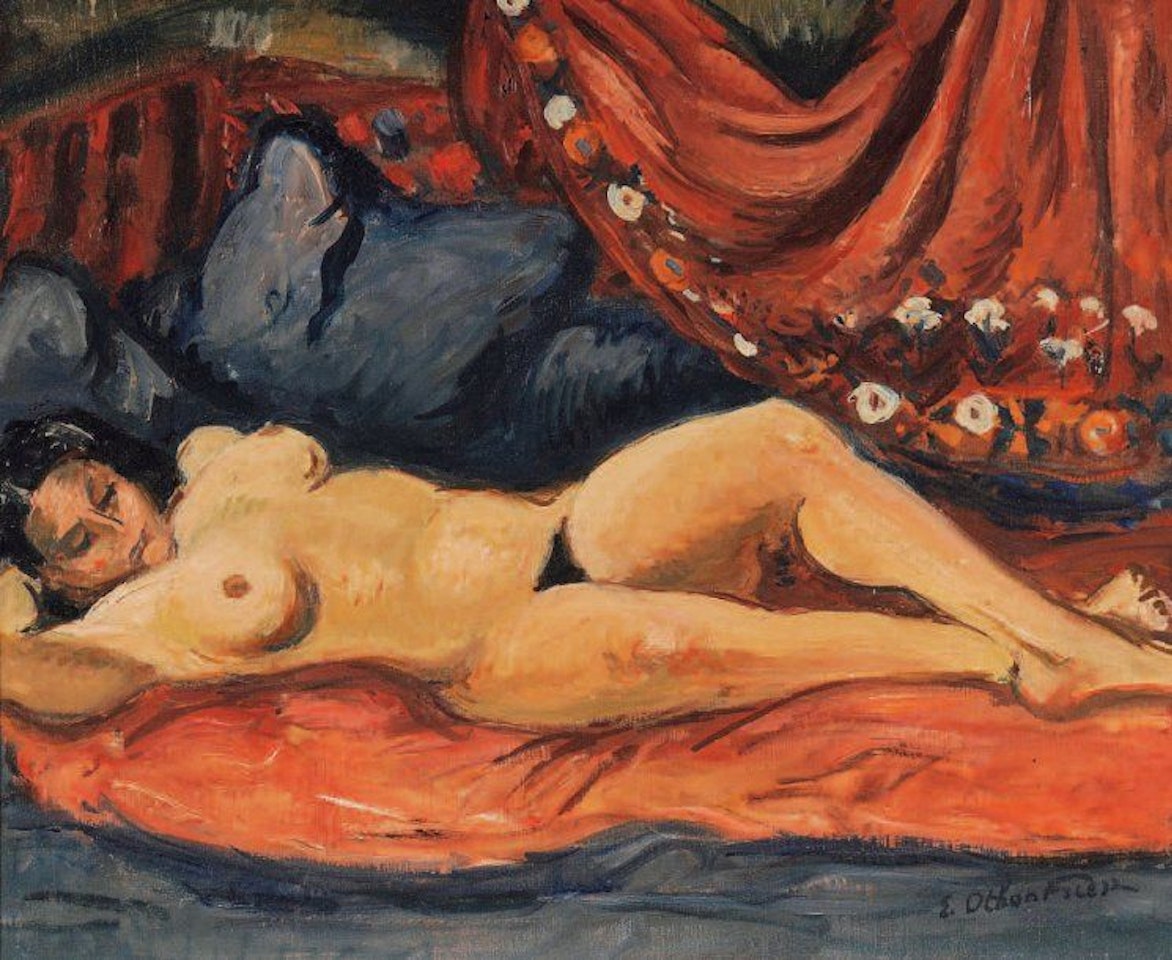 Nude with red hanging by Othon Friesz