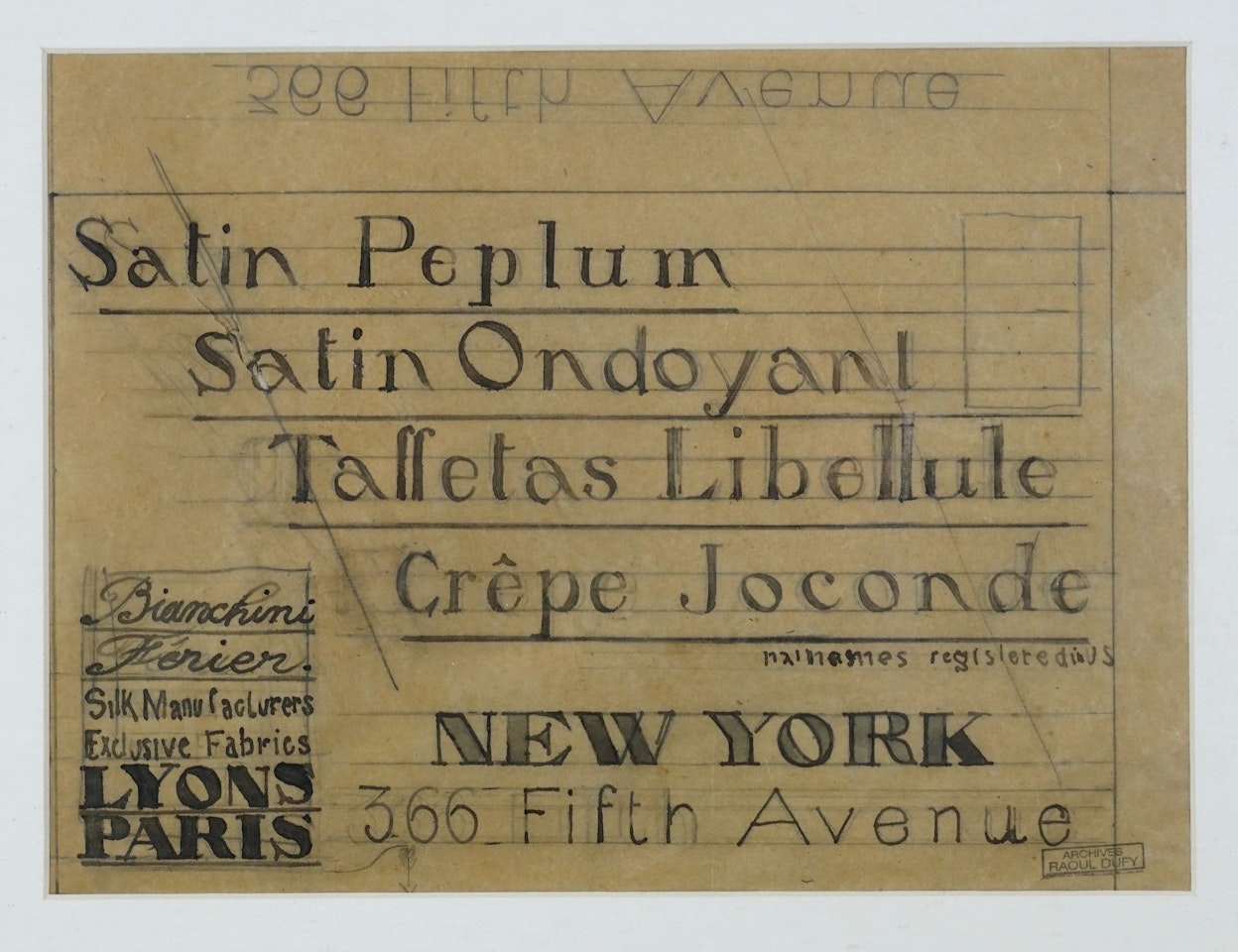 Projet pour les satins Bianchini Ferier NY by Raoul Dufy