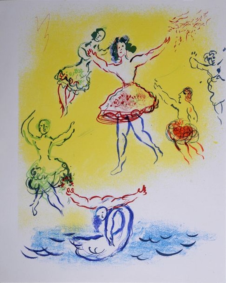Sketch for Swan Lake by Marc Chagall