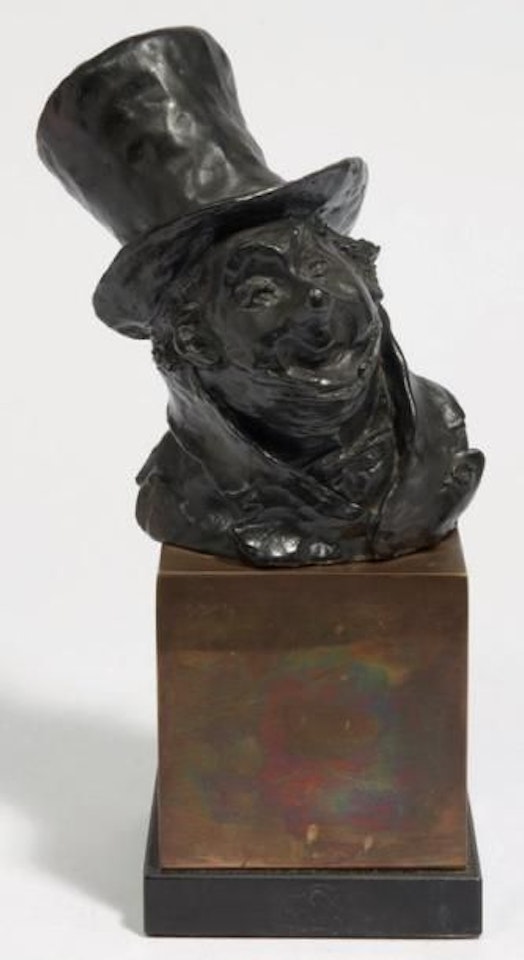 Head of a bourgeois with a top hat by Honoré Daumier