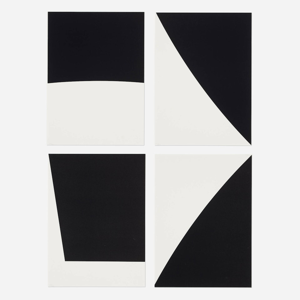 Four works from Un coup de dés jamais n"abolira le hasard (by Stéphane Mallarmé) by Ellsworth Kelly