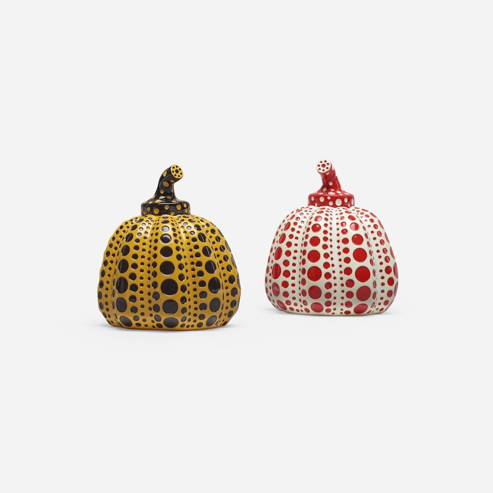 Pumpkins, set of two by Yayoi Kusama
