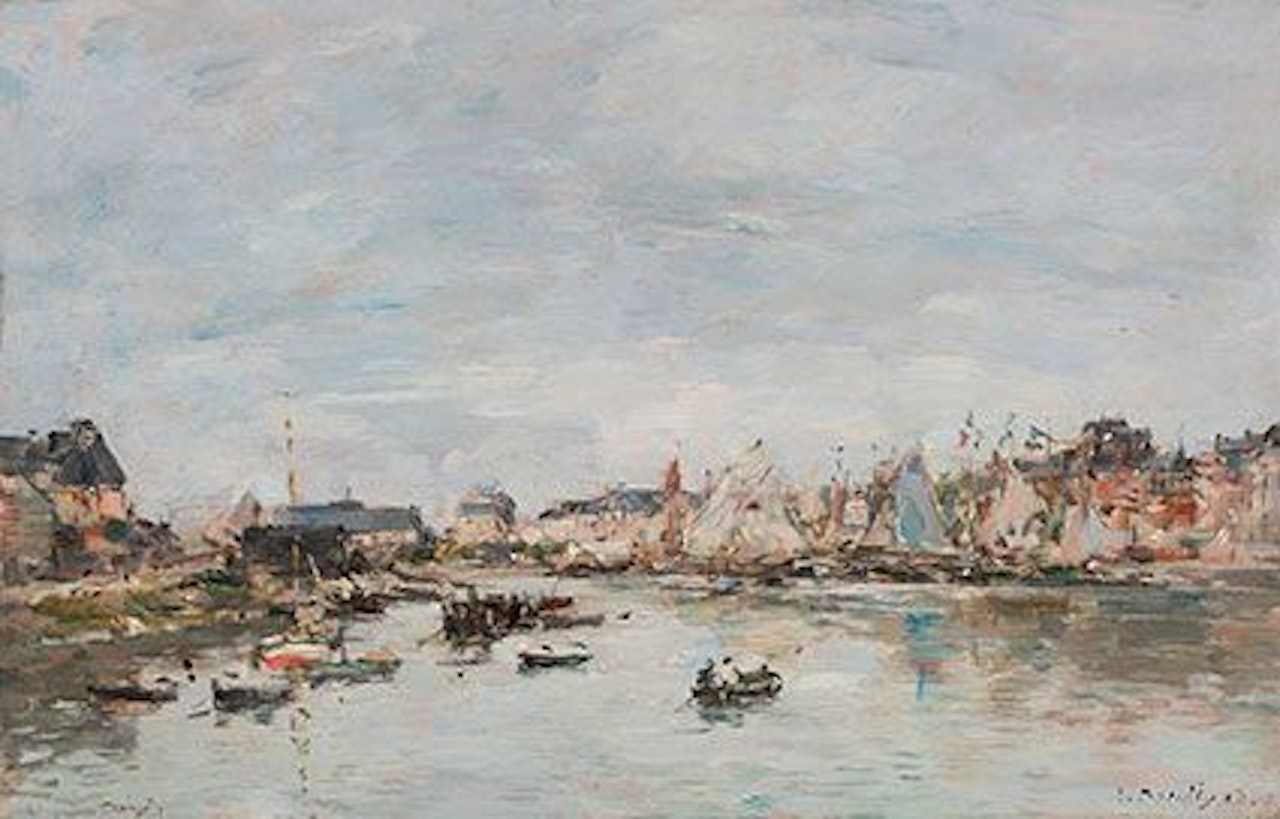 The port of Trouville by Eugène Boudin