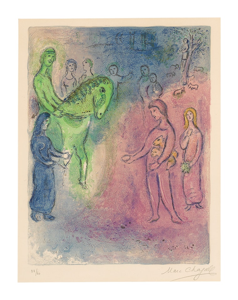ARRIVÉE DE DIONYSOPHANE (MOURLOT 344; SEE CRAMER BOOKS 46) by Marc Chagall