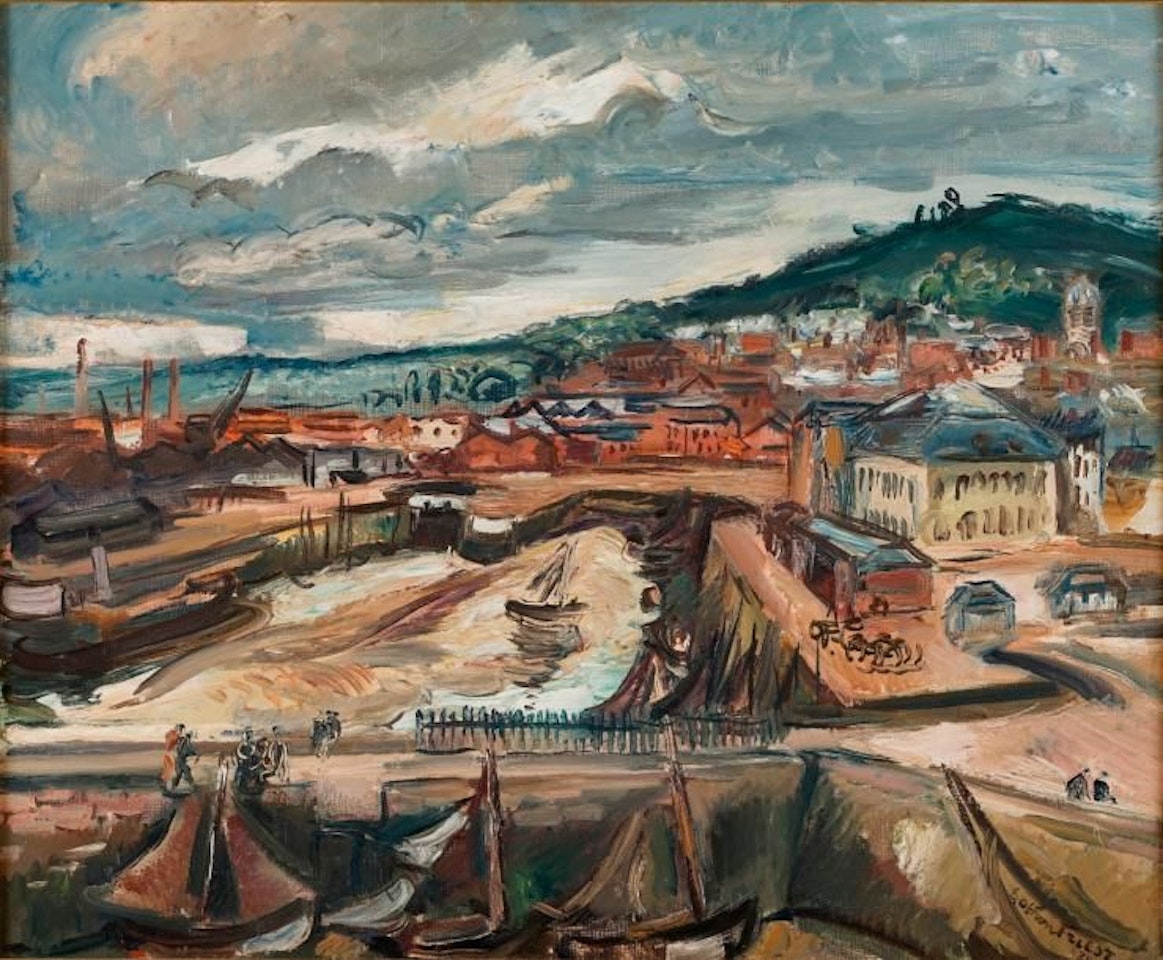 Honfleur the port at low tide by Othon Friesz