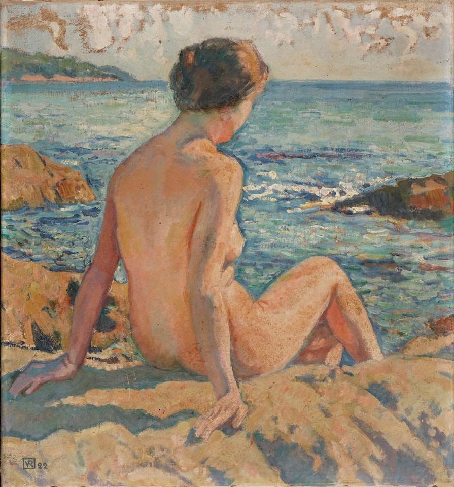 Bather on the rocks by Theo van Rysselberghe