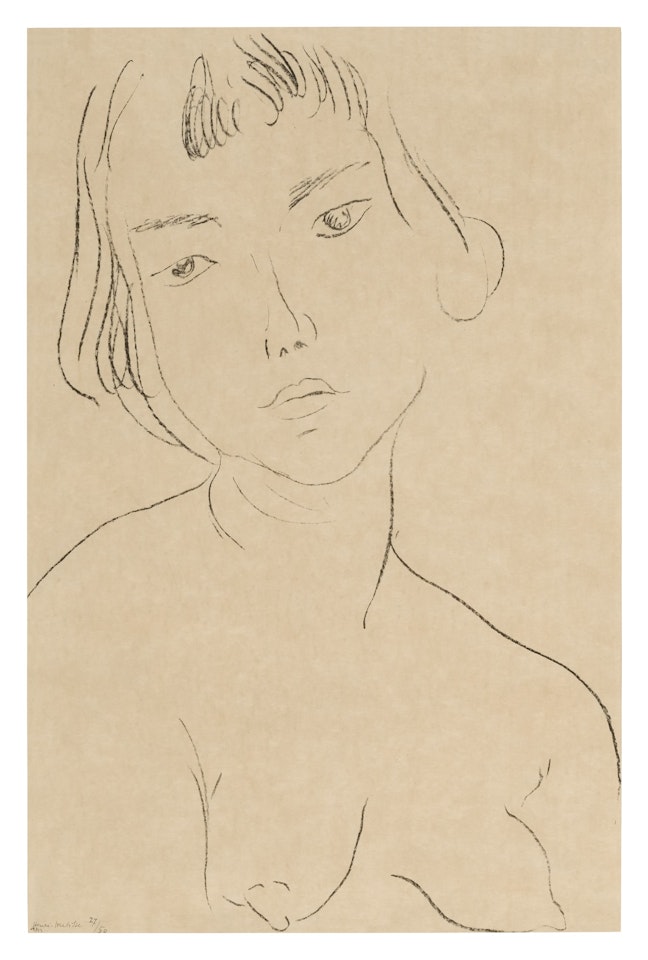 VISAGE LÉGÈREMENT PENCHÉ VERS LA GAUCHE (DUTHUIT 414) by Henri Matisse