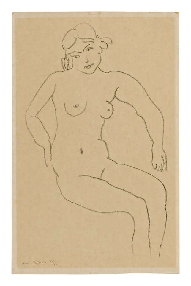 NU ASSIS, CHEVELURE CLAIRE (DUTHUIT 422) by Henri Matisse