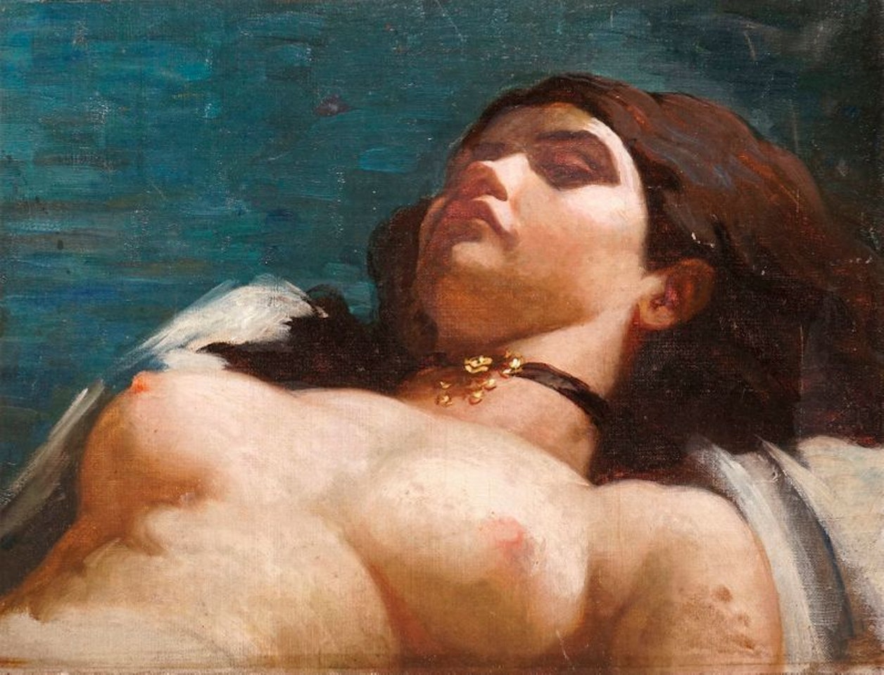 Naked with collar by French School