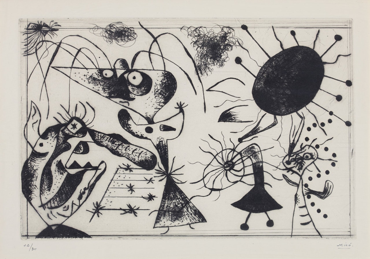 SÉRIE NOIRE ET ROUGE: ONE PLATE (DUPIN 33) by Joan Miró