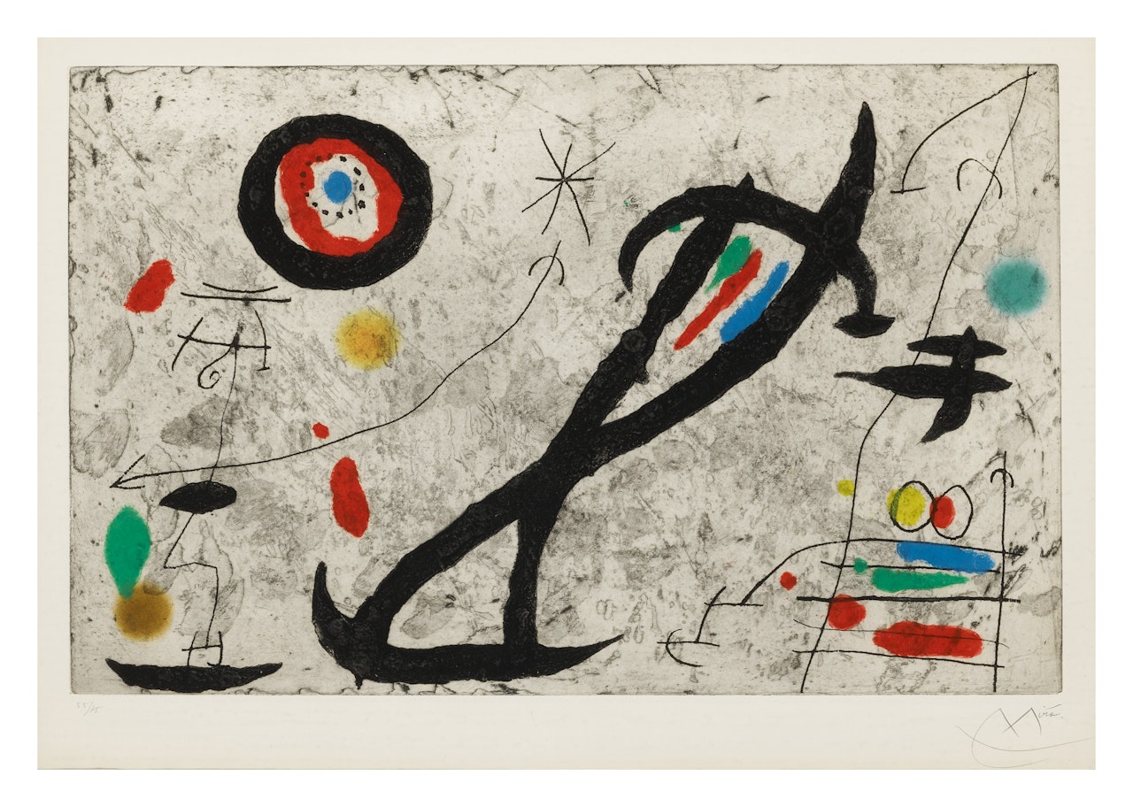 TRACÉ SUR LA PAROI V (DUPIN 444) by Joan Miró