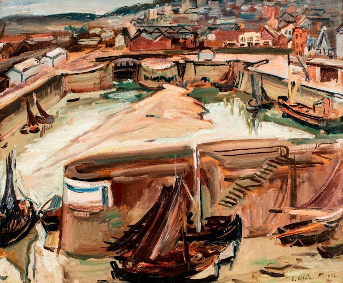 Honfleur, the port at low tide by Othon Friesz