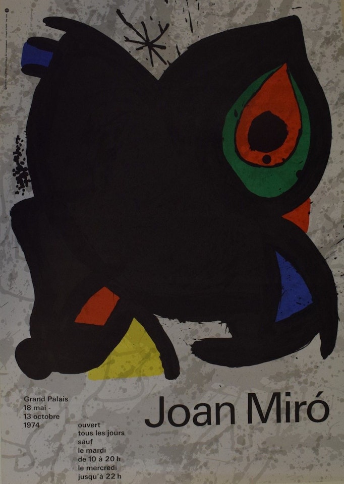 Poster for the exhibition at the Grand Palais from May 18 to October 13, 1974 by Joan Miró