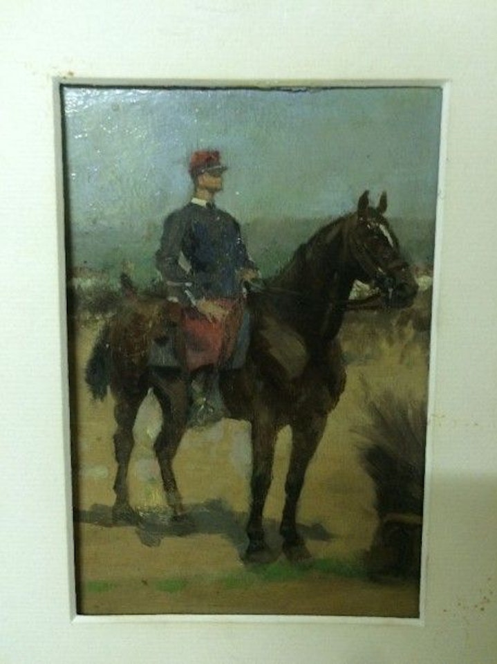 Officer on horseback by French School