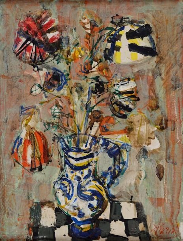 Bouquet at the checkered table by Paul Aizpiri