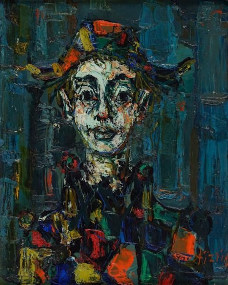 Harlequin in hat by Paul Aizpiri