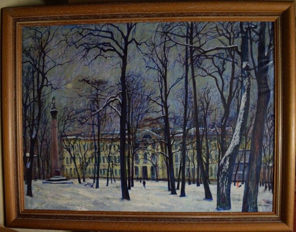 Snowy place by Russian School