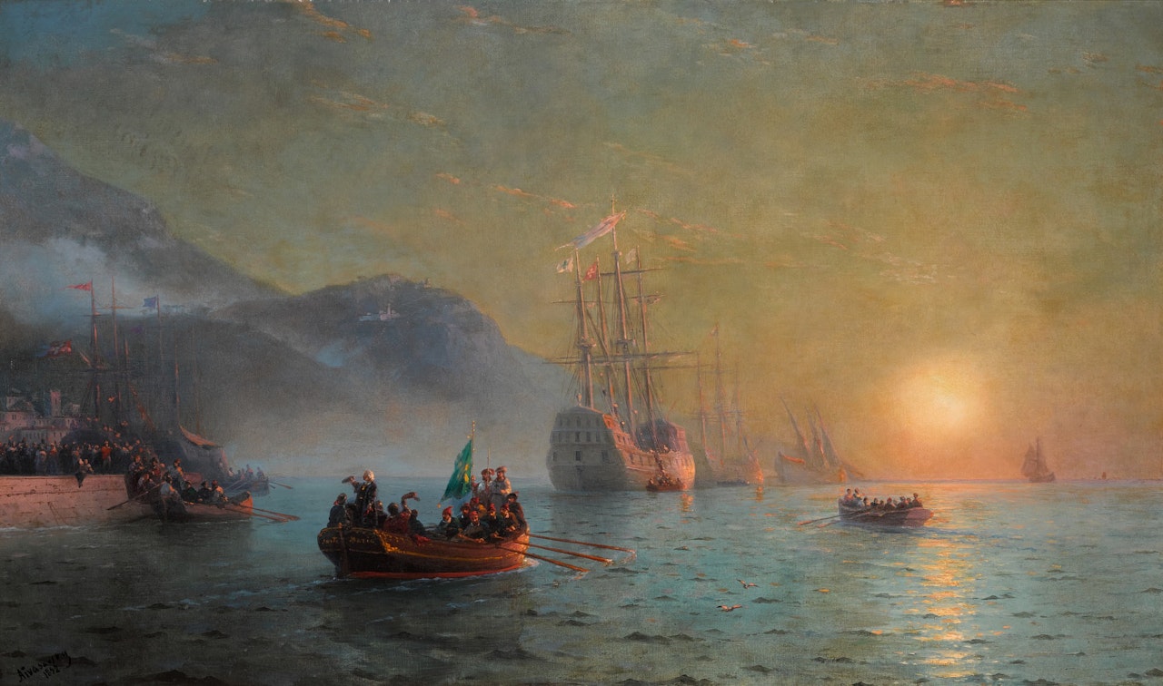 Columbus" Farewell before Starting on his Voyage from Port Palos in Spain by Ivan Konstantinovich Aivazovsky