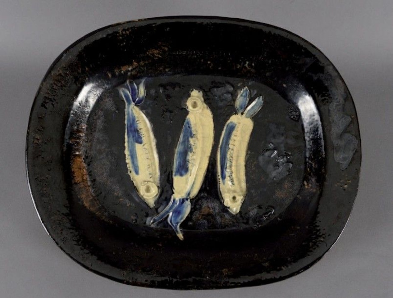 Dish with three sardines by Pablo Picasso