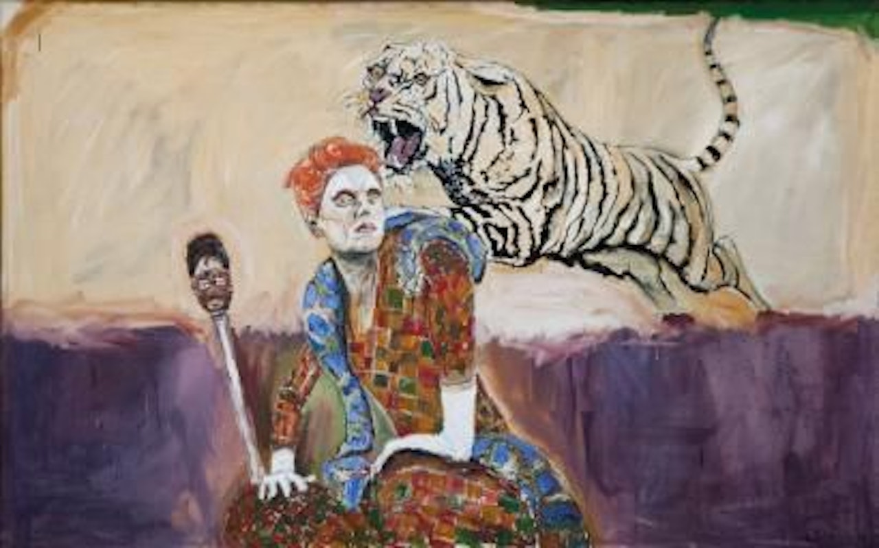 Harlequin with tiger and snake by Philippe Pasqua