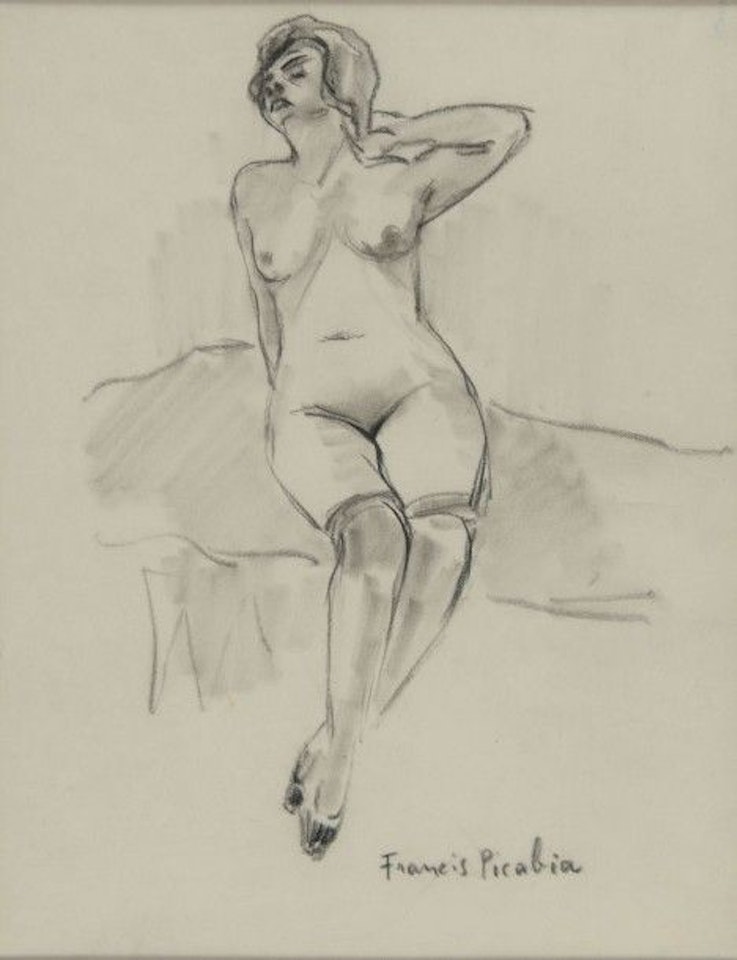 Nude with black stockings by Francis Picabia
