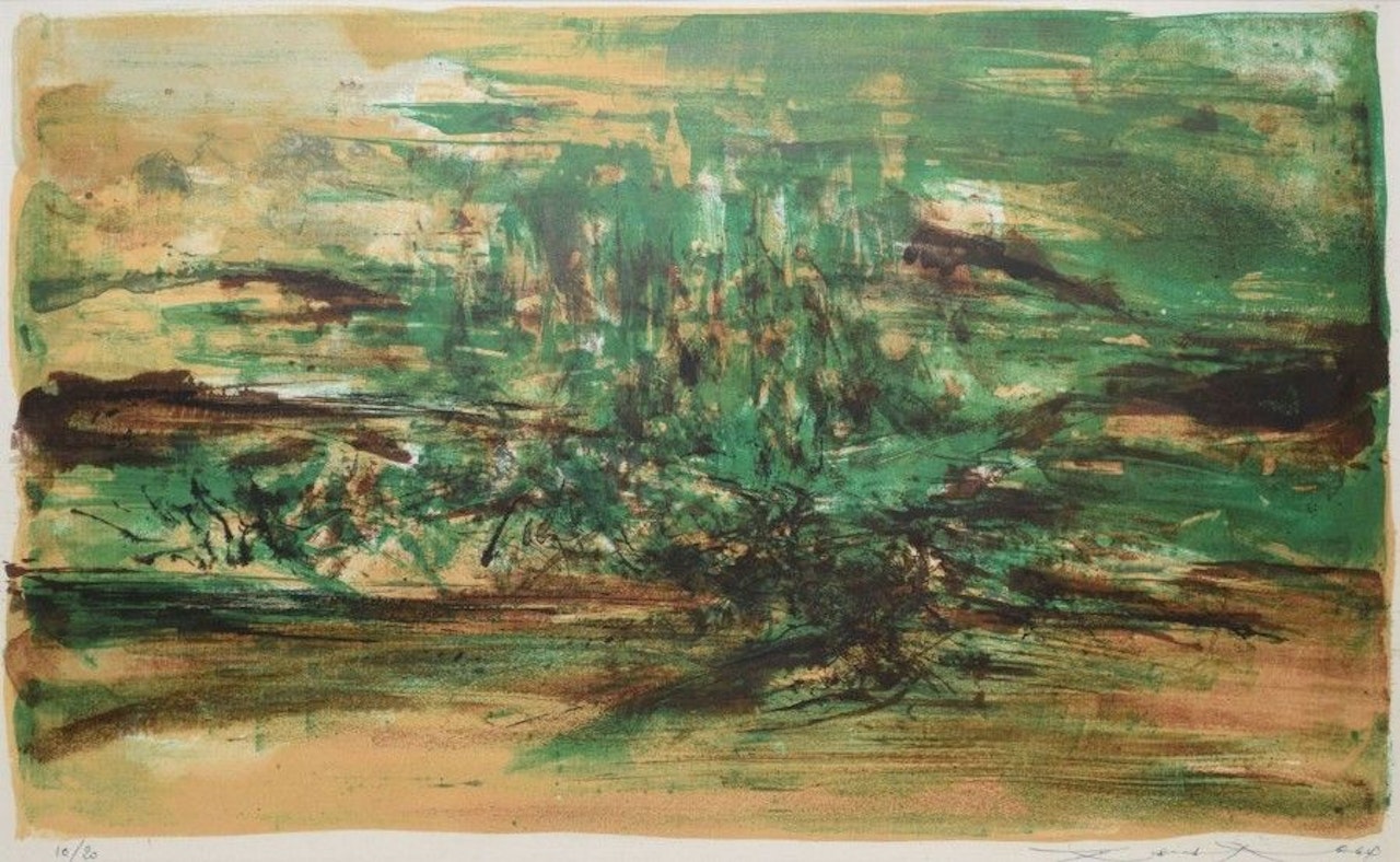 Composition in green by Zao Wou-Ki