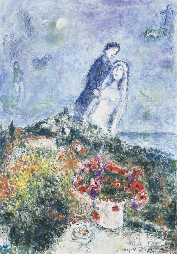 Les fiancés aux anémones by Marc Chagall