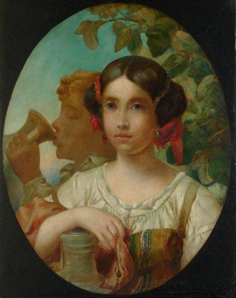 Young Italian peasant woman by French School
