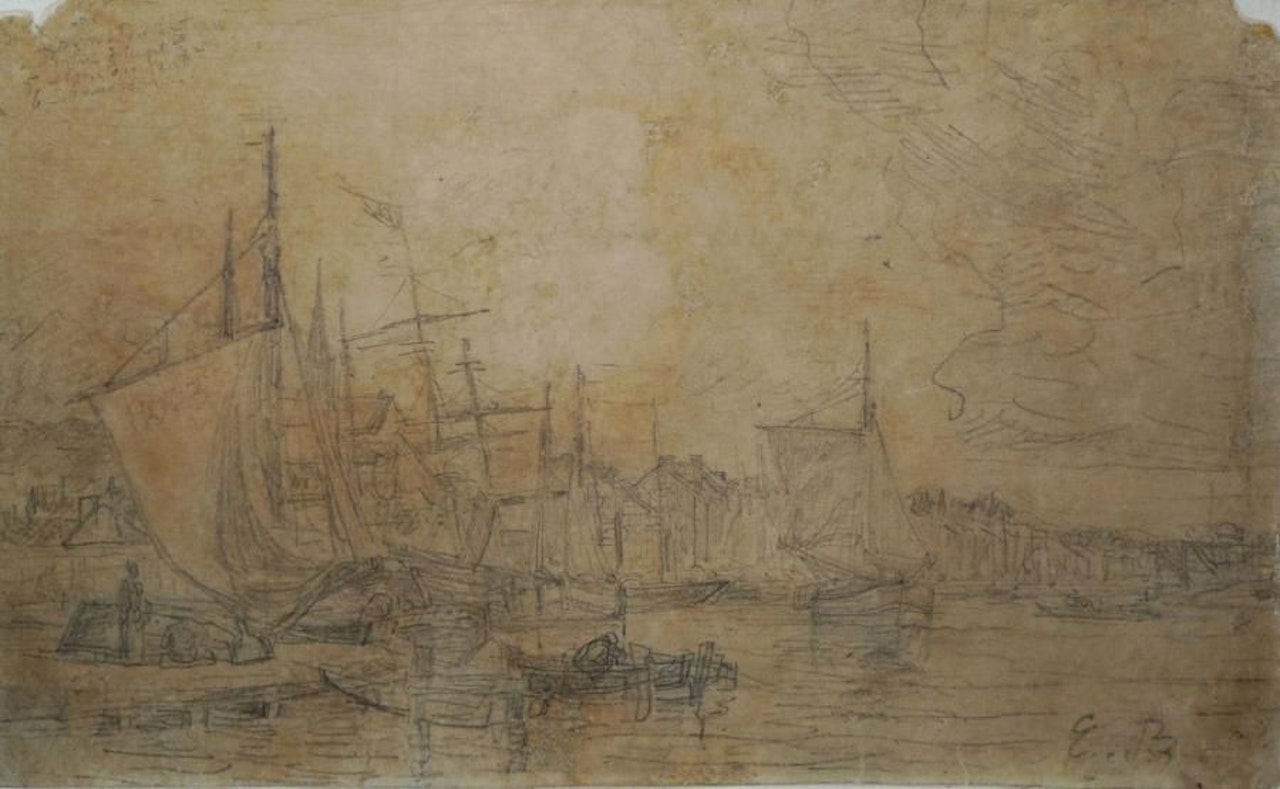 Port of Trouville sur Mer by Eugène Boudin