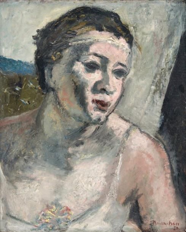 Acrobat"s head by Maurice Brianchon