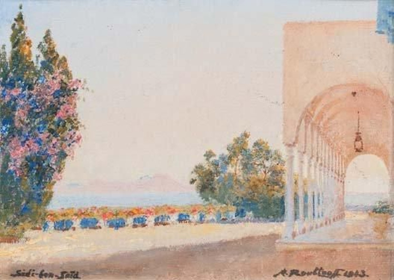 Garden by the sea in Sidi Bou Saïd by Alexandre Roubtzoff