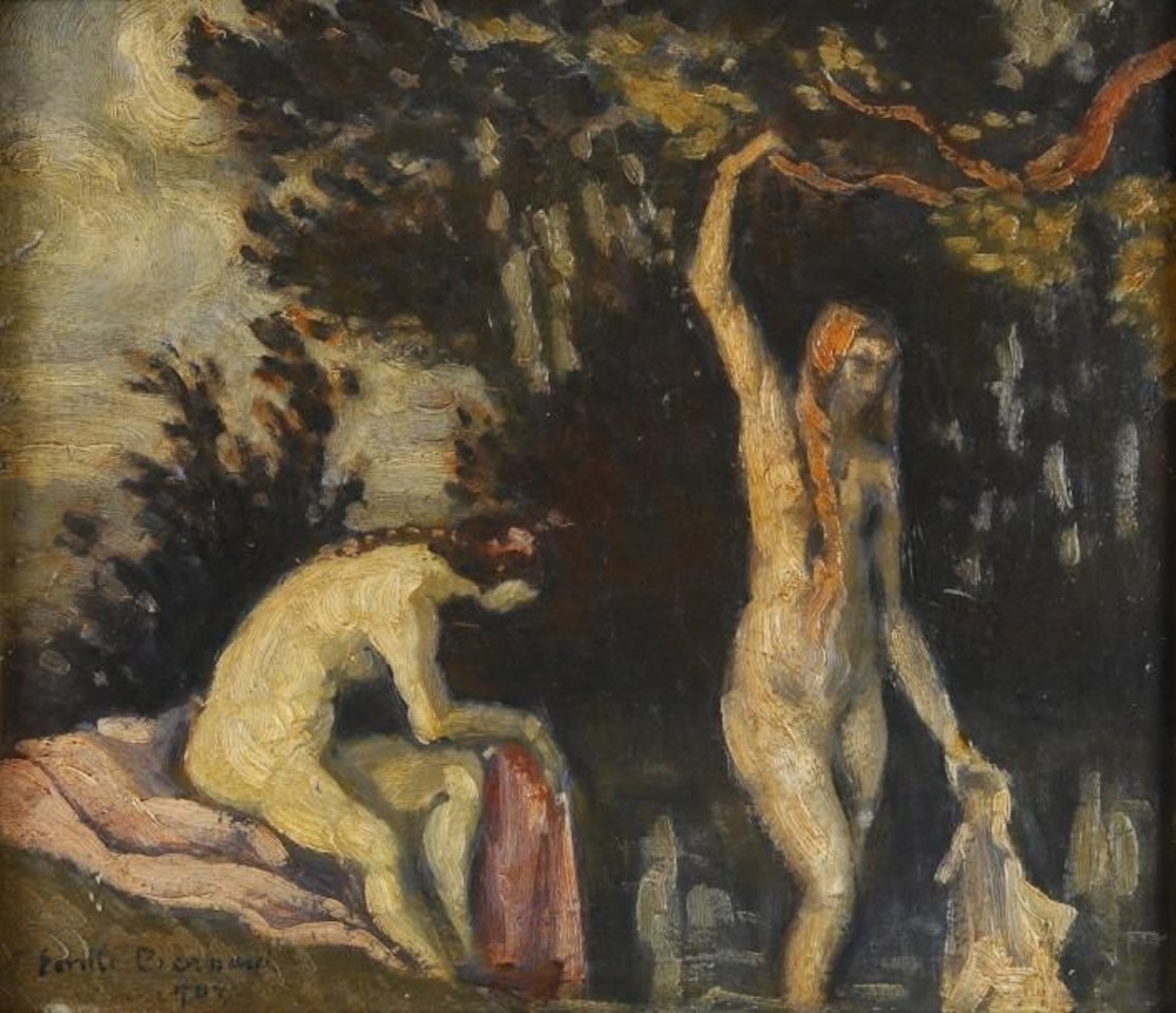 Women leaving the bath by Emile Bernard