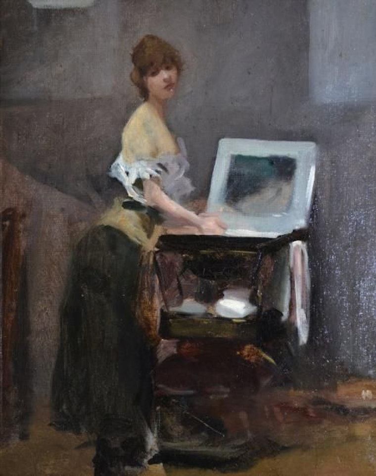 Young woman at the toilet by French School