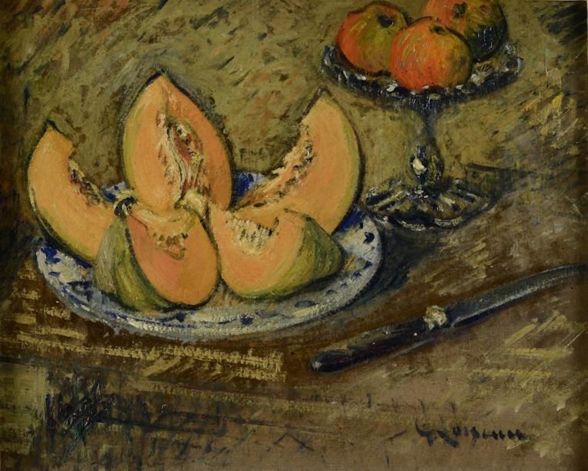 Still life with melon by Gustave Loiseau