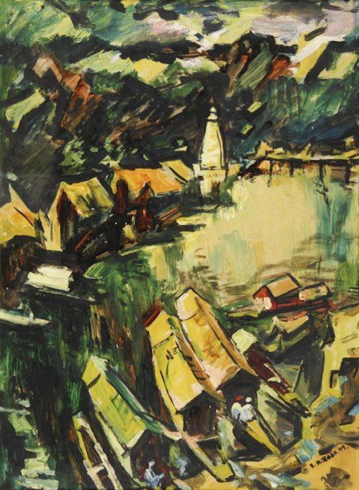 Village in India by Sayed Haider Raza