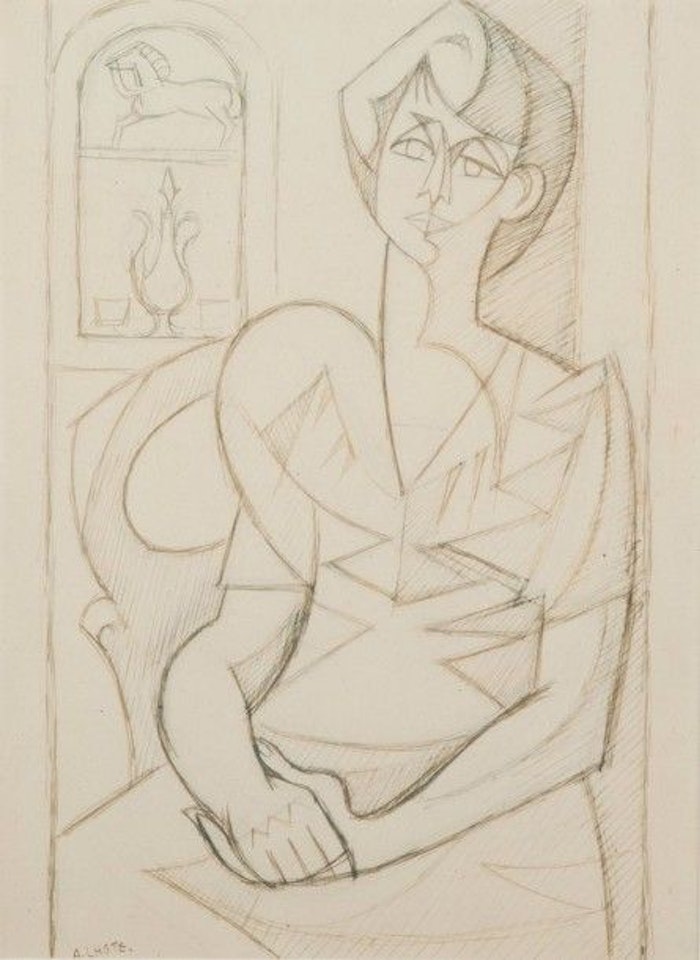Woman in an armchair, probably a study for the portrait of Simone with a blue bodice (circa 1947) by André Lhote